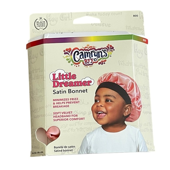 Little Dreamer Pink Satin Kids Bonnet Nighttime - Picture 2 of 3
